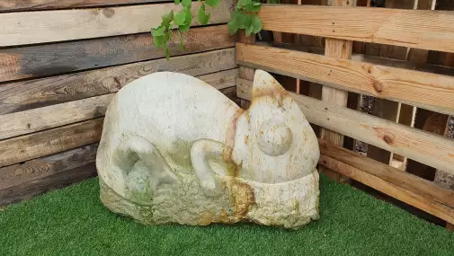 Zahradní socha chameleón